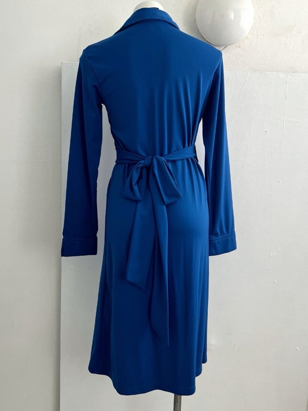 NEW Express Wrap Maxi Dress Royal Blue XL V-Neck Long Sleeve Womens - Picture 7 of 10